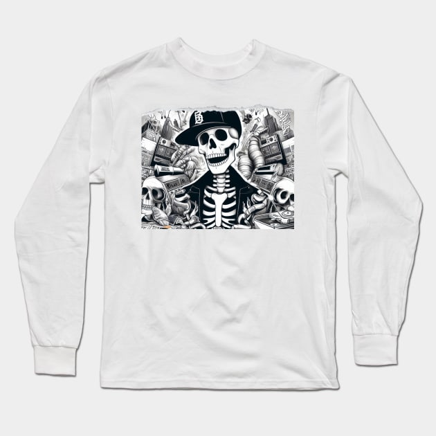 Bones Rapper Long Sleeve T-Shirt by BukovskyART